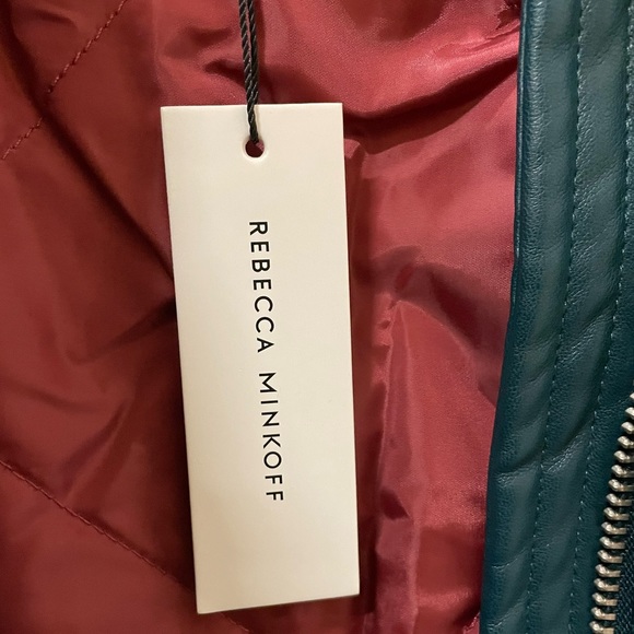 NWT Rebecca Minkoff Women’s Quilted Long Hooded Puffer Coat Sz M Deep Sea Color - Picture 4 of 14